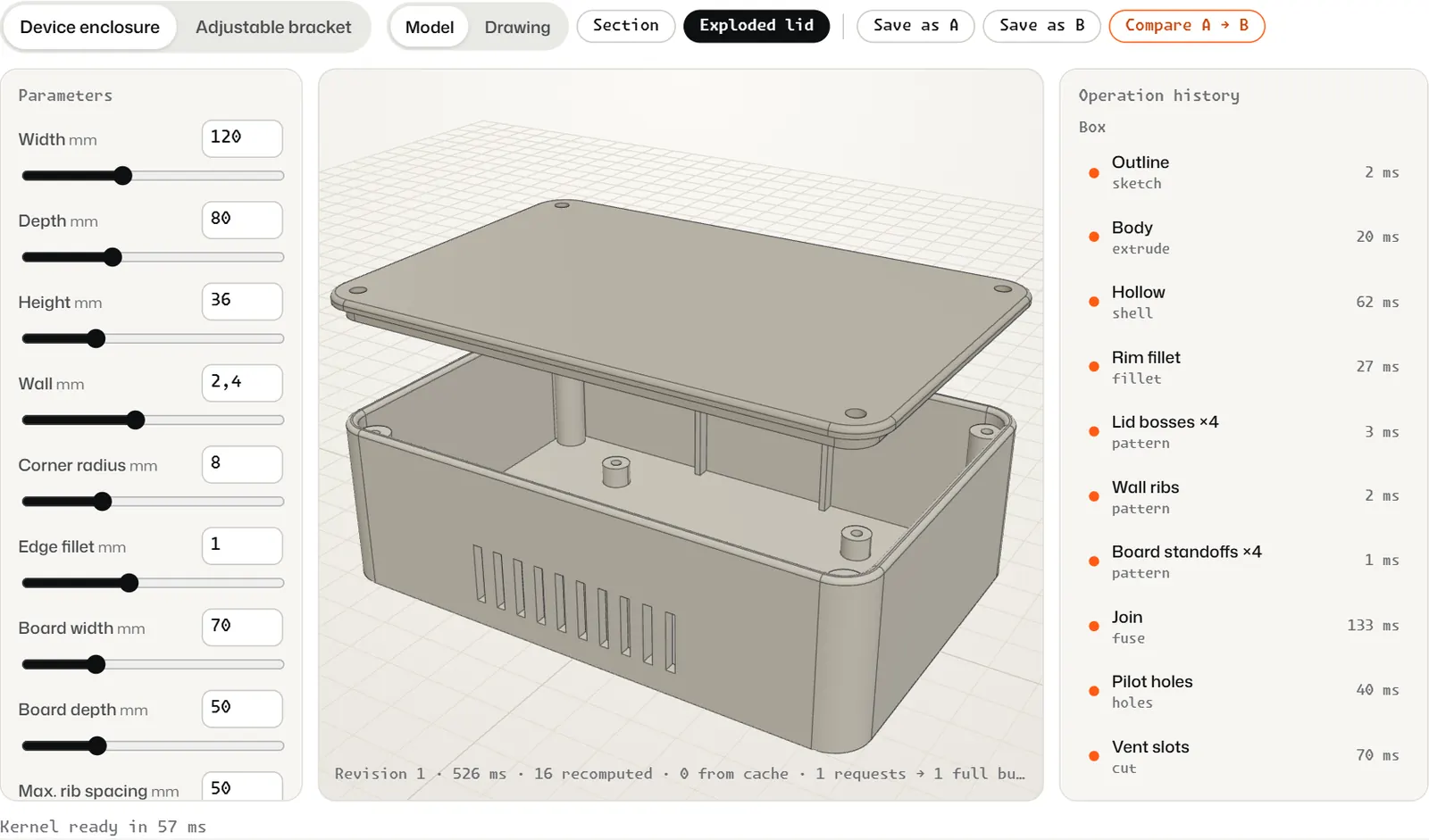 The enclosure as a solid with its operation history